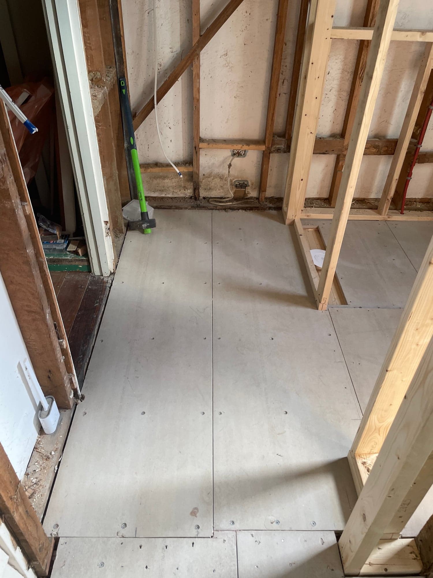 New framing in the wet area