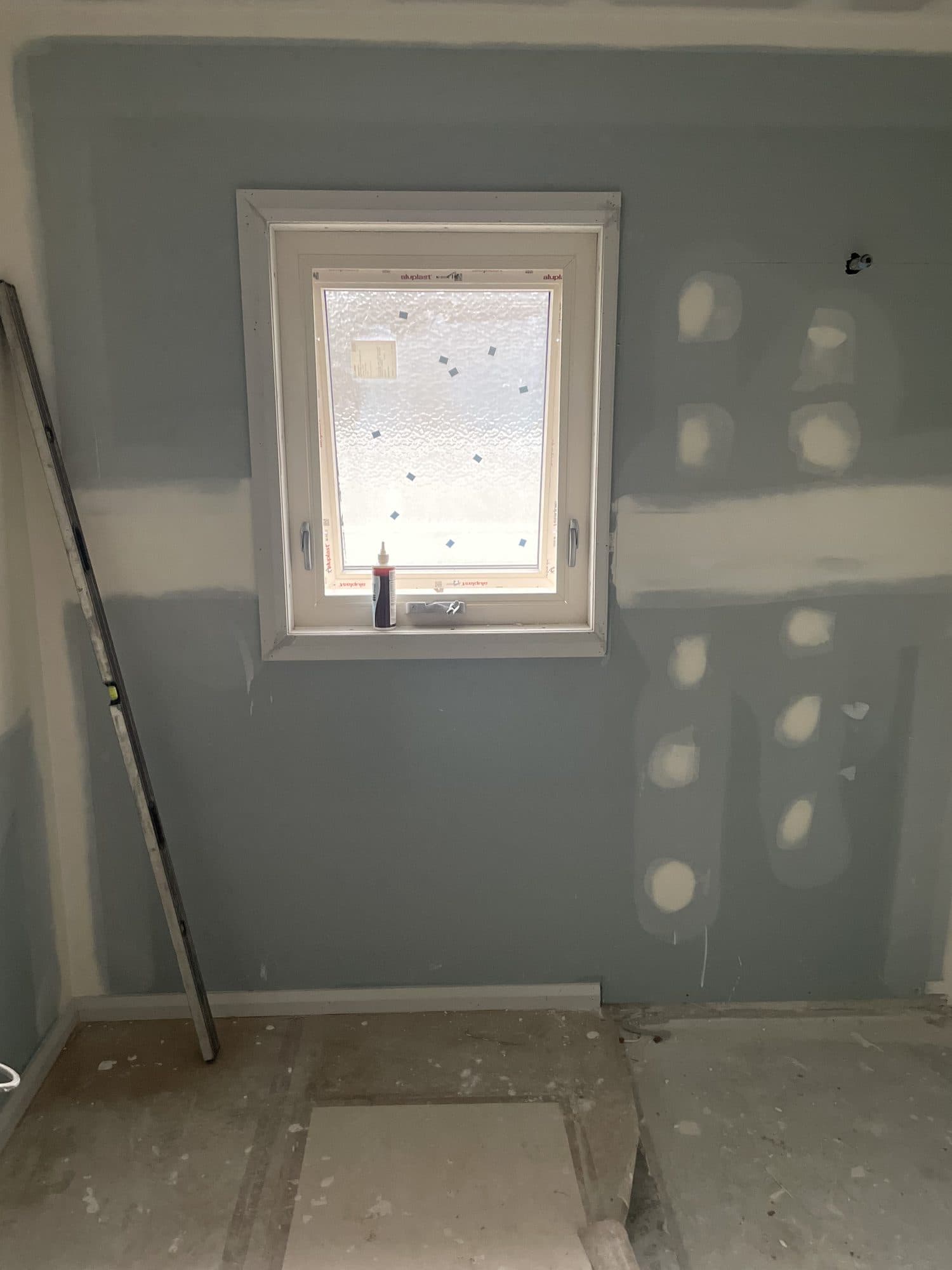 A set wall around a small window